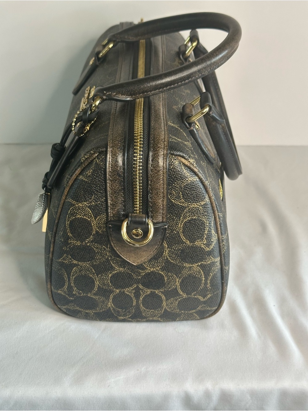 Coach Rowan Satchel Bag
In Loved Signature Canvas With Charms Brown and Gold - Picture 7 of 12